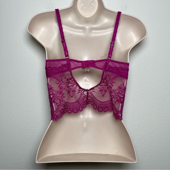 Wacoal Women Chrystalle Underwire Longline Bralette Medium Pink Coquette Babydol - Picture 6 of 11